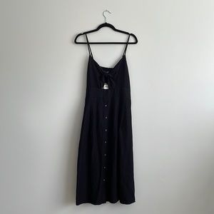 Express Women’s Black Midi Dress with Keyhole and Bow Detail Front New with Tags